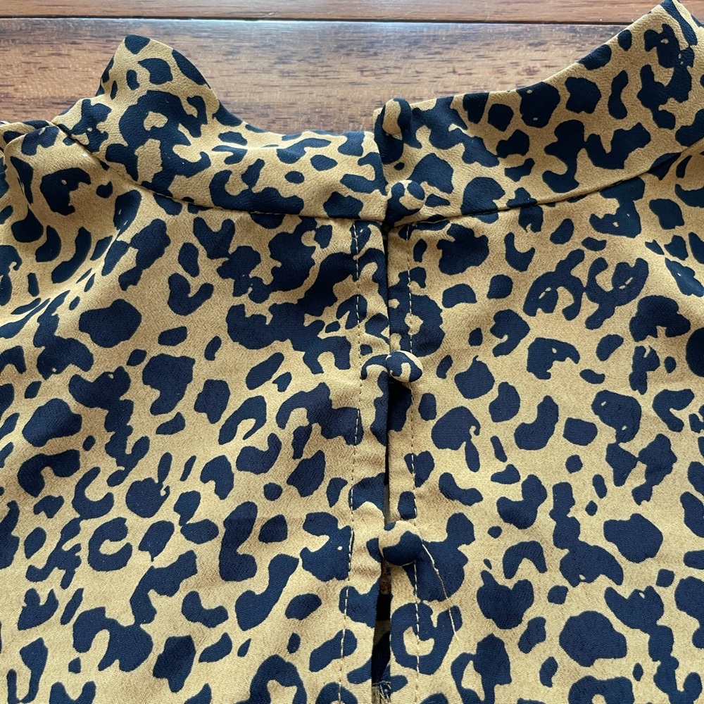 WAYF Pierce Leopard Print Long Sleeve Mock Neck Minidress - Picture 12 of 13